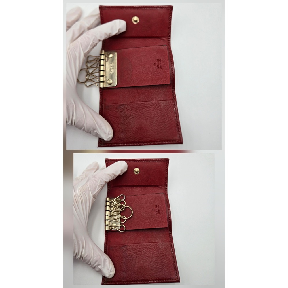 Gucci Red Guccissima Patent Leather 6 Key Case Holder Buckle - Picture 4 of 10